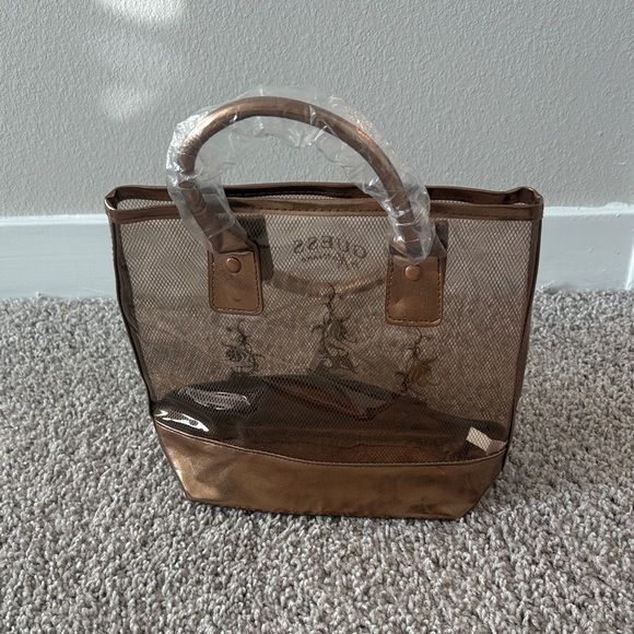 Guess Women's Brown Mesh small Tote bag - Picture 3 of 5